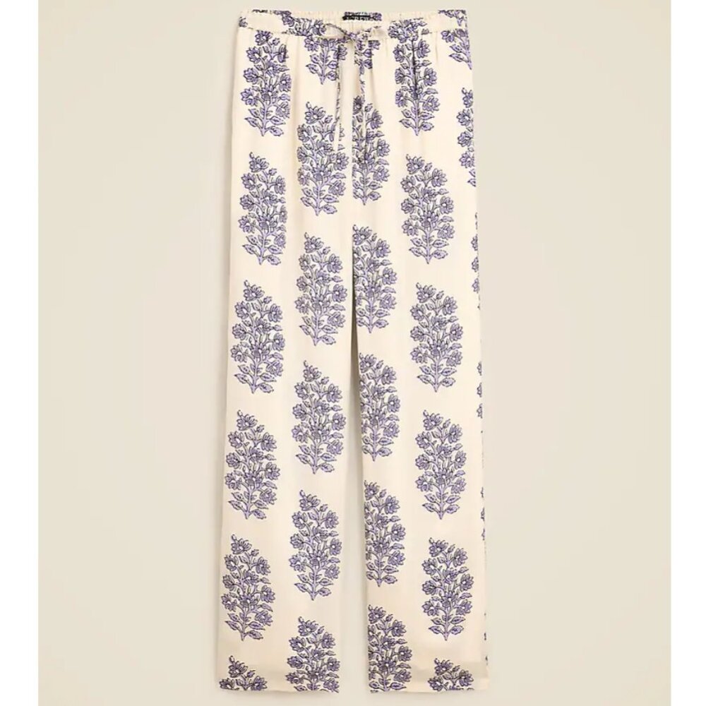 NWT J.Crew Retail XXS New Soleil pant in blooming lilac block print
